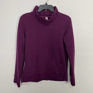 Athleta Girl Inner Strength Funnel Neck Sweatshirt Purple Pullover Size XXL 16.